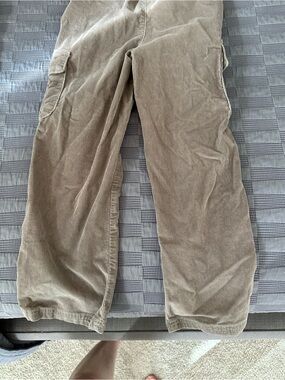 abercrombie kids Tan Corduroy Cargo Pants